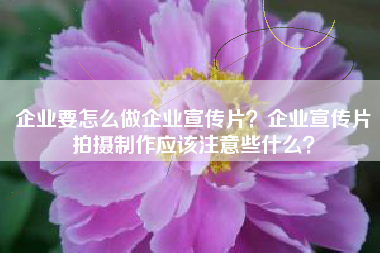 企业要怎么做企业宣传片？企业宣传片拍摄制作应该注意些什么？